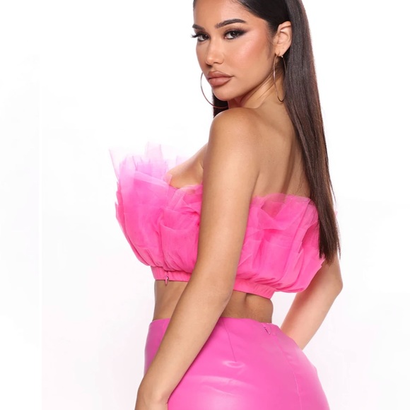 Fashion Nova the Princess is Here Tulle Top in Hot Pink - Picture 3 of 3